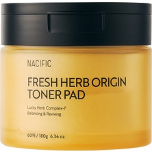 NACIFIC Fresh Herb Origin Toner Pad 60 Adet , Bitki Özleri + Nem Desteği , Tazeleyici & Arındırıcı Tonik Ped
