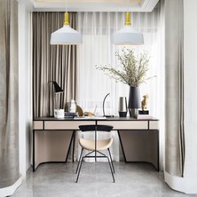 Bamyum Ikili Geniş Beyaz Sarkıt Lamba Yemek Masası Oturma Odası Mutfak Salon Otel Showroom Kuaför