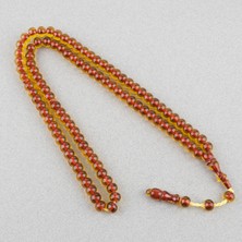 Lapisdo Ateş Kehribar 99LUK Namaz Tesbih Tekerlek Kesim 9X7MM Tesbih