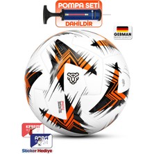 Telvesse Profesyonel Futbol Topu 2025 Avrupa Pompalı Sert Zemin Halı Saha Futbol Topu No5 Turuncu 525