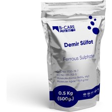 B-Care Nutrition Demir Sülfat (Ferrous Sulphate) Toz Hammadde 0.5 kg (500G.)
