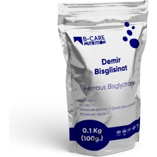 B-Care Nutrition Demir Bisglisinat (Ferrous Bisglycinate) Şelatlı Demir Formu Yüksek Saflıkta Hammadde Toz 0.1 kg (100G)