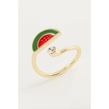 Karpuz Mineli Taşlı Eklem Yüzük