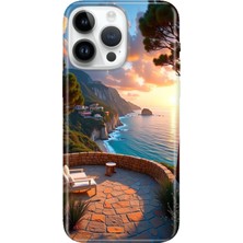 Adasena iPhone 15 Pro Max Kılıf Desenli Baskılı Tpu Rubber Kapak Seninle Burada