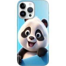 Adasena iPhone 15 Pro Max Kılıf Desenli Baskılı Tpu Rubber Kapak Panda
