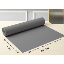 Almital Mobilya Aksesuarlari Almital 48 cm x 1 Metre Antrasit Kumaş Desenli, Çekmece İçi Kaydırmaz Halı, Dolap içi raf örtüsü