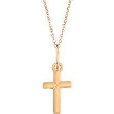 Altın Sepeti Rose Altın Mini Boy Haç Kolye