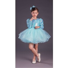 Kız Çocuk Uzun Kolbalerin Abiye Elbise