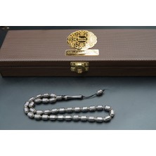 Siyah İnci Oltutaşı 12'li Uçlu Kapsül Oltu Taşı Tesbih ST000153