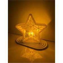 Empressco Büyük Boy Yıldız Şekilli LED Yılbaşı Süsü, 16 Cm, LED Mum Dahil, Beyaz Renk