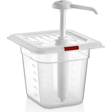 GastroPlast Tekli Şeffaf Ketçap Dispenseri - Pompalı Şeffaf Ketçap Kabı - 2 Lt Kapasiteli - Kafe & Restoran Tipi - Dayanıklı