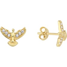 Altın Sepeti Altın Anka Kuşu Mini Küpe