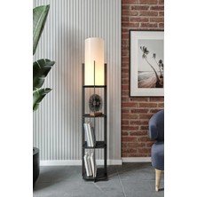 Ravilo Quattro Dekoratif Raflı Lambader Siyah