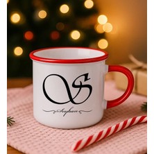Bk Gift Kişiye Özel Isimli Kırmızı Emaye Kupa Bardak -2, Arkadaşa Hediye, Sevgiliye Hediye