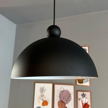 Bamyum Yimpi Avize Tekli Siyah Boncuk Başlık Sarkıt Salon Kuaför Cafe Dekoratif Aydınlatma Pastane