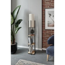 Ravilo Quattro Dekoratif Raflı Lambader Meşe