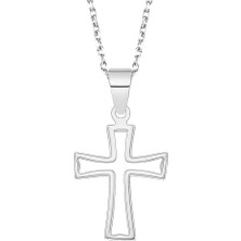 Altın Sepeti Gümüş Amorf Haç Kolye