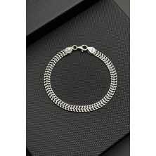Frnch 925 Ayar Gümüş Italyan Model Gümüş Renk Erkek Bileklik FRJ12727-3727-A