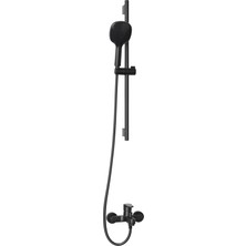 Adell Mode S Sürgülü Duş Seti + Lento Banyo Bataryası – Mat Siyah  | 2 Parça Tam Set | Ads.35.02.03.01