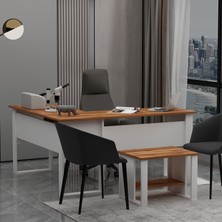 Betroya Landi Sehpalı Ofis Masası Suntalam Malzeme ile 140x90 cm Dikdörtgen Modern Tasarım