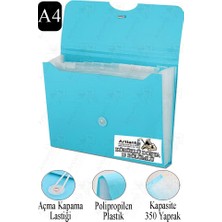 Artlantis Körüklü Dosya 13 Bölmeli 1 Adet A4 Akardiyon Dosya Düzenleyici 13 Cepli Lastikli Dosya Belge Düzenleyici Klasör