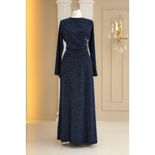 Amine Hüma Simge Abiye Elbise Lacivert