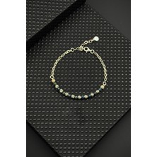 Frnch 925 Ayar Gümüş ve Afrika Lapis Lazuli Doğal Taşlı Siyah Renk Erkek Bileklik FRJ11990-2090-LY