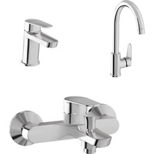 Eczacıbaşı Punto+ 201 Lavabo Musluk, Eviye Mutfak ve Banyo Batarya Seti