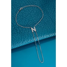 Innuendo 925 Ayar Gümüş Üzeri Altın Kaplama N Harfli Şahmeran