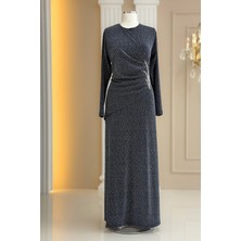 Amine Hüma Simge Abiye Elbise Antrasit