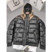 Roletti Erkek Kapşonlu Şişme Mont