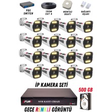 Fury 16 Kameralı Ip Güvenlik Kamerası Seti 4mp Gece Renkli Su Geçirmez 1506 500GB