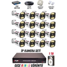 Fury 16 Kameralı Ip Güvenlik Kamerası Seti 4mp Gece Renkli Su Geçirmez 1506 1tb