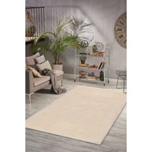 Valery Home Comfort  Düz Saçaklı Peluş Halı Bej