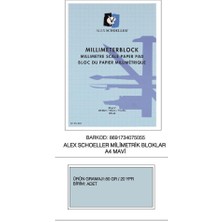 Erkam Ofis Alex Shoeller Milimetrik Blok 80GR A4 Mavi 20 Yaprak