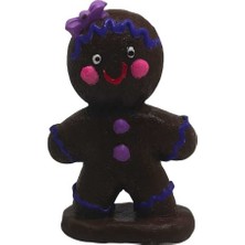 Empressco Sevimli Kurabiye Kız Bebek Hediyelik Biblo Taş Tozu, Kahverengi Renkli Ürün