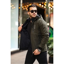 Gm Giyimarket Outdoor Su,soğuk,rüzgar Geçirmez,kapitone,ıçi Kürklü,elyaf Dolgulu,softshell Erkek Montu