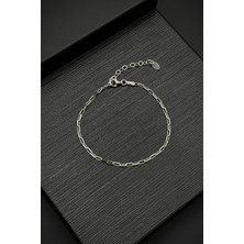 Frnch 925 Ayar Gümüş Italyan Model Gümüş Renk Erkek Bileklik FRJ12395-3395-A