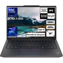Lenovo Thinkpad E14 G6 Ultra 7-155H 64-Gbddr5 512 Gbssd Arc Graphics 14" Wuxga Windows 11 Home Taşınabilir Notebook 21M70031TXZG24