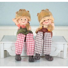 Elifeshop Ayakları Sallanan 2’li Mısır Kafalar Biblo Heykel Dekoratif Mutfak Ev Ofis Hediyesi Masa Süsü 15 cm