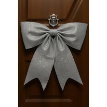 whitetech Simli Eva Fiyonk Ultra Mega Boy Dekor Süs 70X70X25 cm Ebatında Gümüş