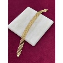 Calista Aksesuar 14 K Renginde Hasır Örgü Model Gold Bileklik