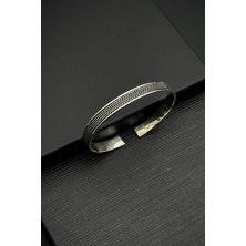 Frnch 925 Ayar Gümüş Italyan Model Gümüş Renk Erkek Kelepçe Bileklik FRJ12554-3554-A9