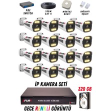Fury 16 Kameralı Ip Güvenlik Kamerası Seti 4mp Gece Renkli Su Geçirmez 1506 320GB