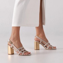 Bej Özel Yapım Topuklu Ayakkabı