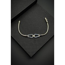 Frnch 925 Ayar Gümüş Italyan Model Lacivert Zirkon Taşlı Erkek Bileklik FRJ12614-3614-L