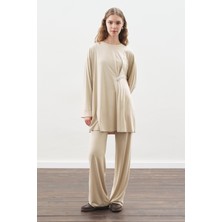 Manuka Düğüm Tasarımlı Pantolonlu Takım Taş