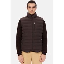 D'S Damat Ds Damat Regular Fit Kahverengi Düz Yelek Mont 5HCY71221204M