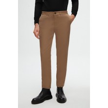 Twn Slim Fit Koyu Bej Armürlü Chino Pantolon 5ECC3S208232M
