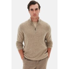 D'S Damat Ds Damat Regular Fit Bej Yün Karışımlı Kazak 5HC061622158M